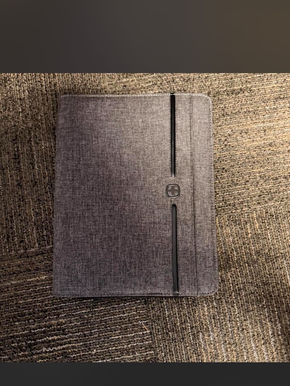 Wenger Gray Fabric Tablet Folio with Elastic Straps